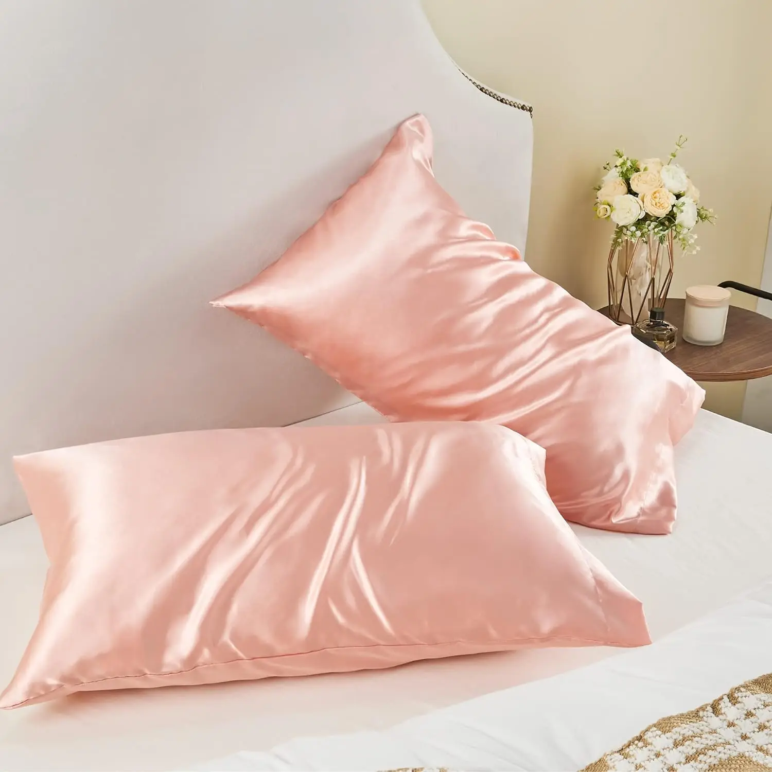 Mulberry silk pillowcase 22 momme standard size super soft pillow case 100% polyester satin silk pillowcase