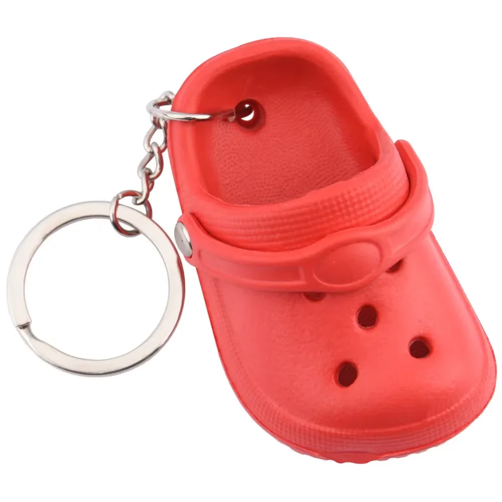 Factory 3D Mini Beach Hole Little Shoe Keychain Girl Gift Bag Accessories Decoration Keyring Floating Key Chain