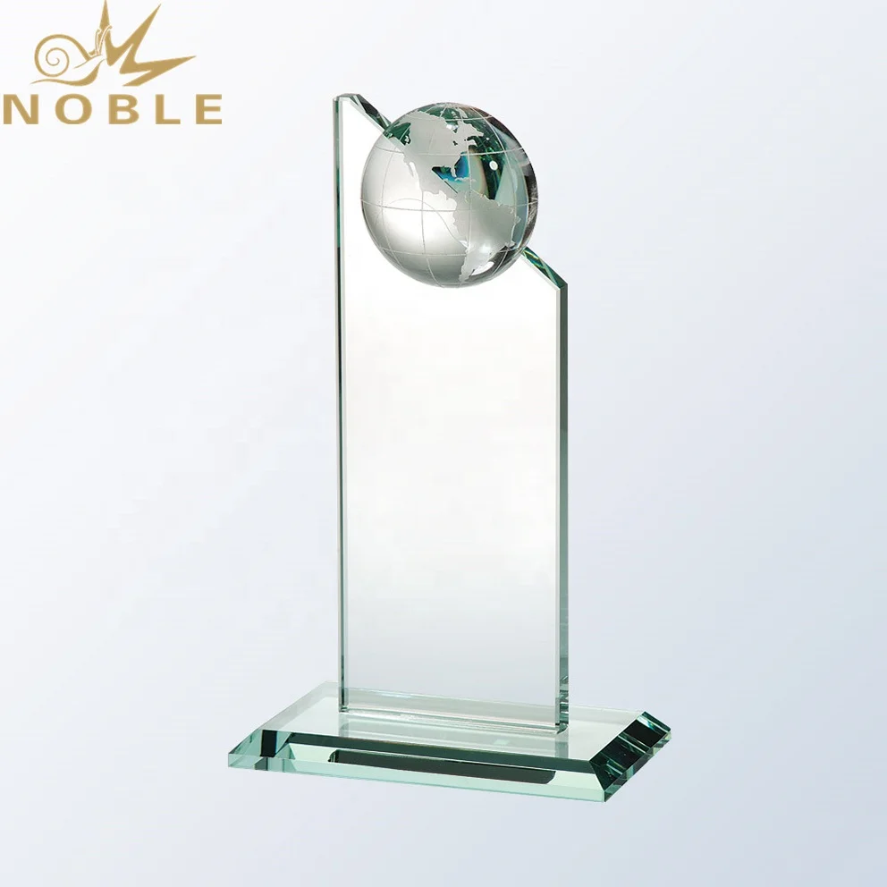 Jade Glass Custom Globe Trophy