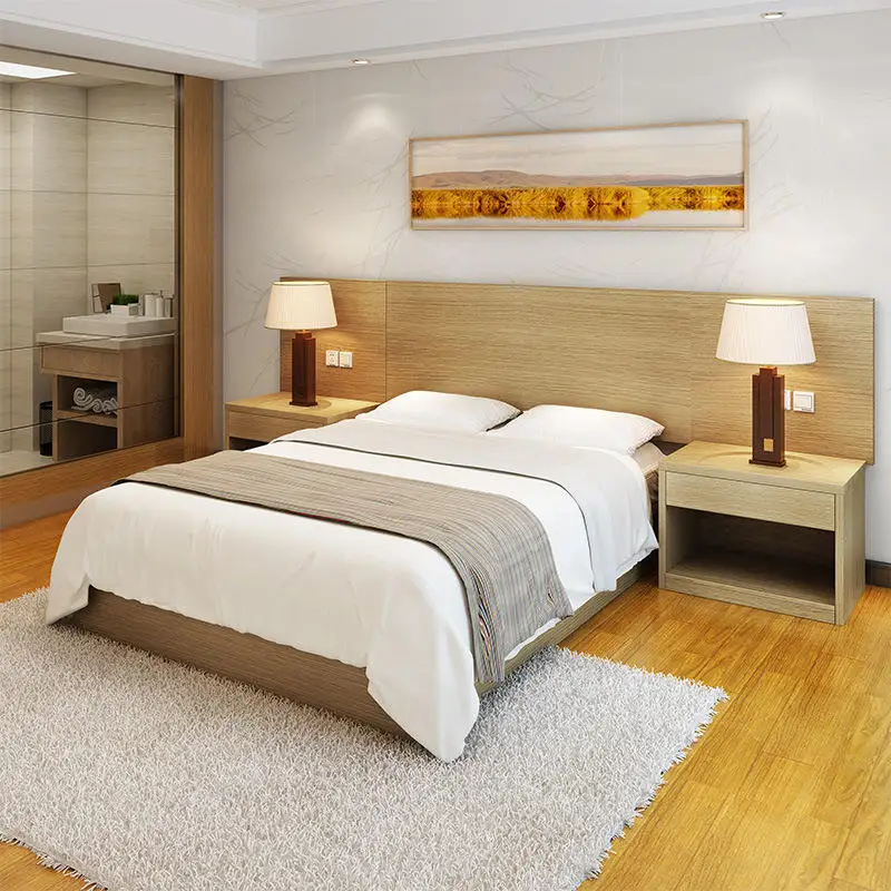 Hotel Hotel Accommodation Double Bed Single Bed Full Furniture Apartment Rental Room Furniture Set Bedroom Set Wood Modern