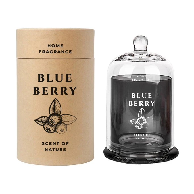 Multiple Colors Glass Candle Jar Scented Wax Cups Containers with Cloche Dome Bell Glass Cover For Gift Christmas Wedding Decor