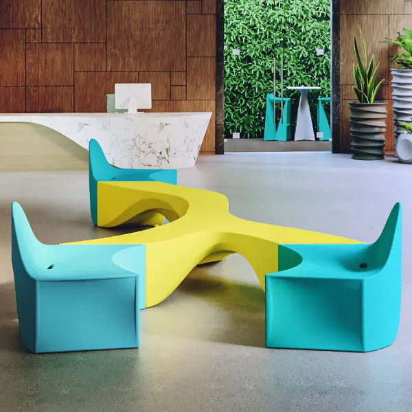 Outdoor furniture rotomolding plastic long bench for park