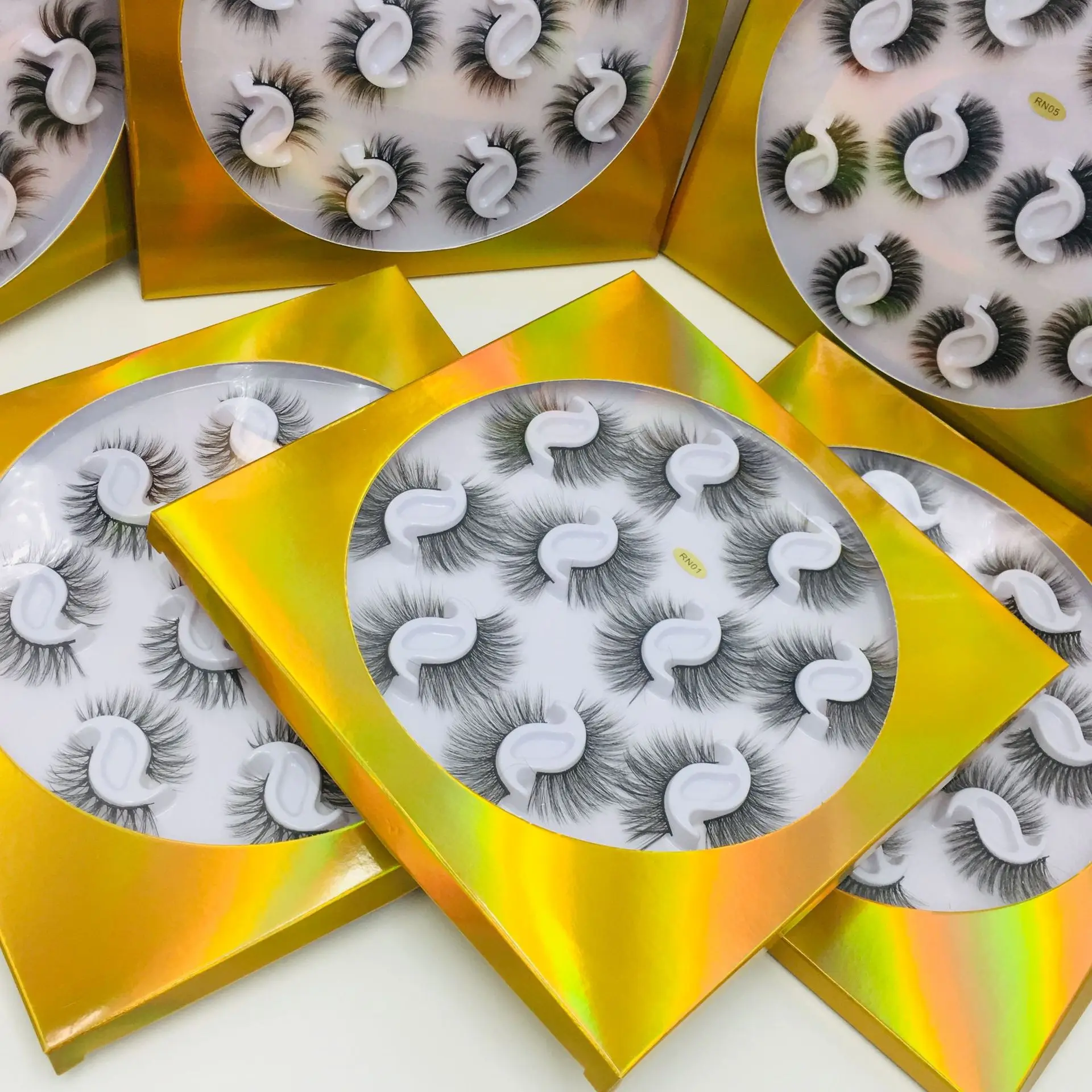 Wholesale 10 Pair False Eyelashes Manufacturer Clear Band Thick Lash Strips Fake Eyelash Vendor