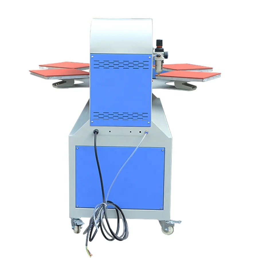 15*15in factory price automatic pneumatic sublimation rotary six worktable heat press machine for t shirt jeans shoes jacket