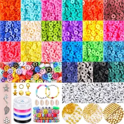 Alphabet Beads DIY Bracelet Making Kits Polymer Clay Acrylic Beads Bracelet Making Kit Charm Bracelet Making Clay Beads Kit