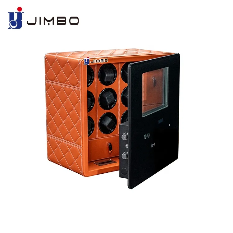 JIMBO luxury screen touch fingerprint lock Mabuchi movement Watch winder safe box