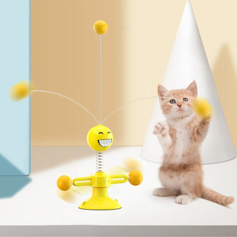 Turntable Teasing Interactive Cat Toys Self-Playing Wand Teaser Ball Toy Scratcher for Indoor