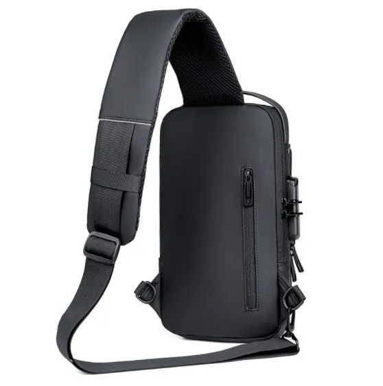 Hot Sale Amazon new fashion waterproof chest bag USB men Crossbody Sling Bag Men Crossbody Bag For Men