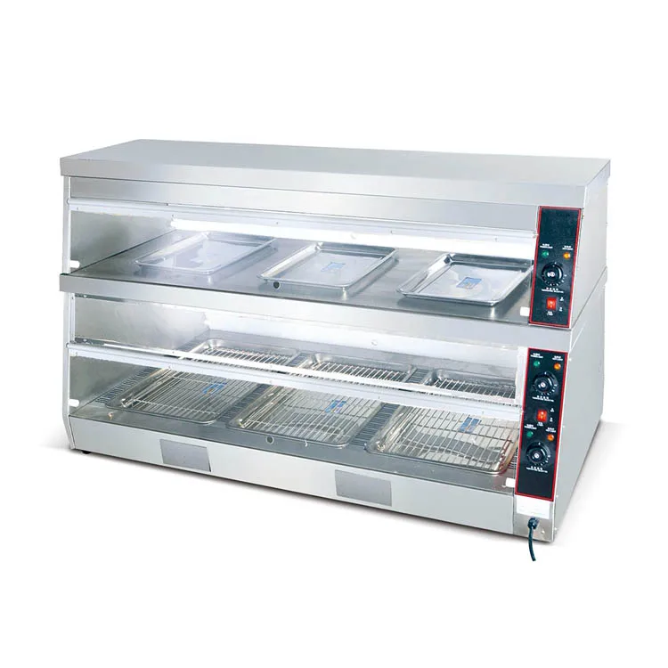 Fast Food Warmer Machine Curved Glass Electric Heating Food Warmer Showcase Commercial Food Warmer Display