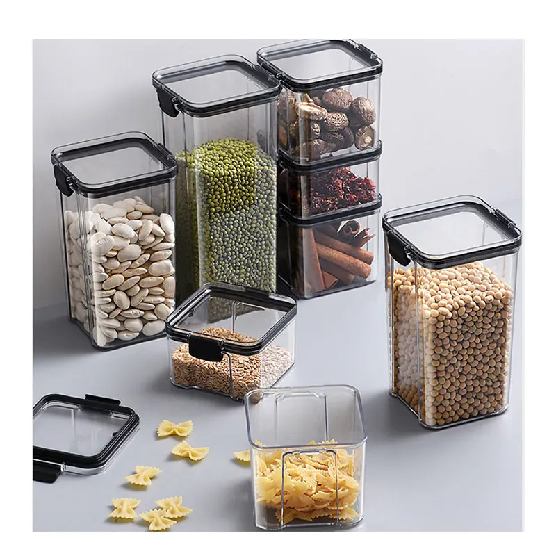2023 Best Selling Fridge Kitchen Storage Container Box Stackable Transparent Airtight Food Storage Containers Set