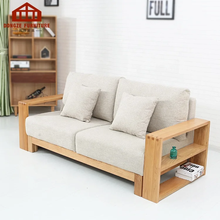 Customizable Simple Modern Wood Corner Sofa Set Living Room Furniture