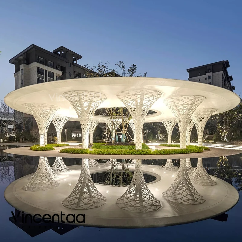 Vincentaa Outdoor Hotel Business Center Lighting Stainless Steel Sculpture