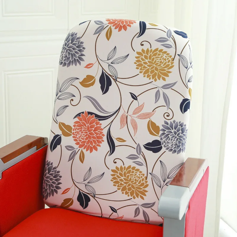 Custom any LOGO Elastic split chair cover dustproof protective cover auditorium chair back cover cinema
