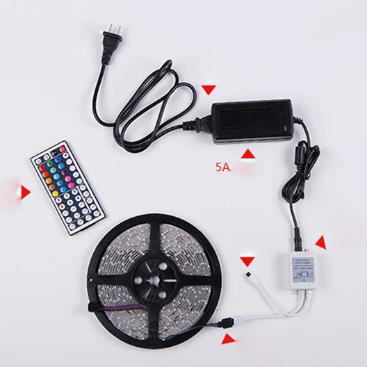 5 м 5050 SMD RGB LED Striplight комплект включая блок питания, с ИК-приемником/контроллер, пульт дистанционного управления
