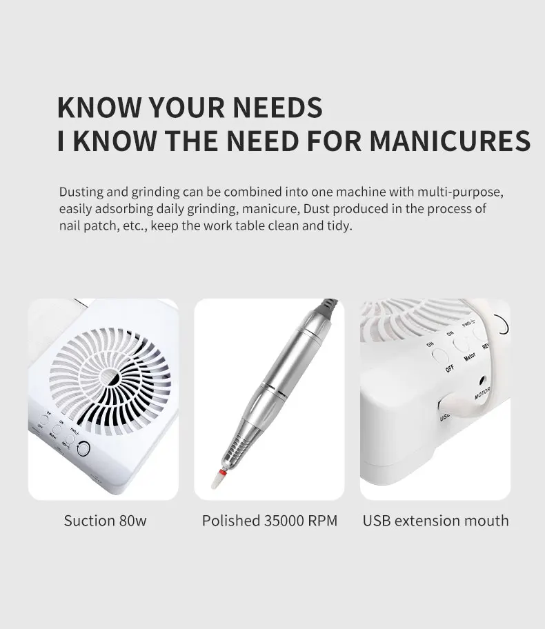 888 Powerful High Nail dust collector vacuum quiet extractor 2 IN 1 dust absorber cleaner suction collector max dust collector