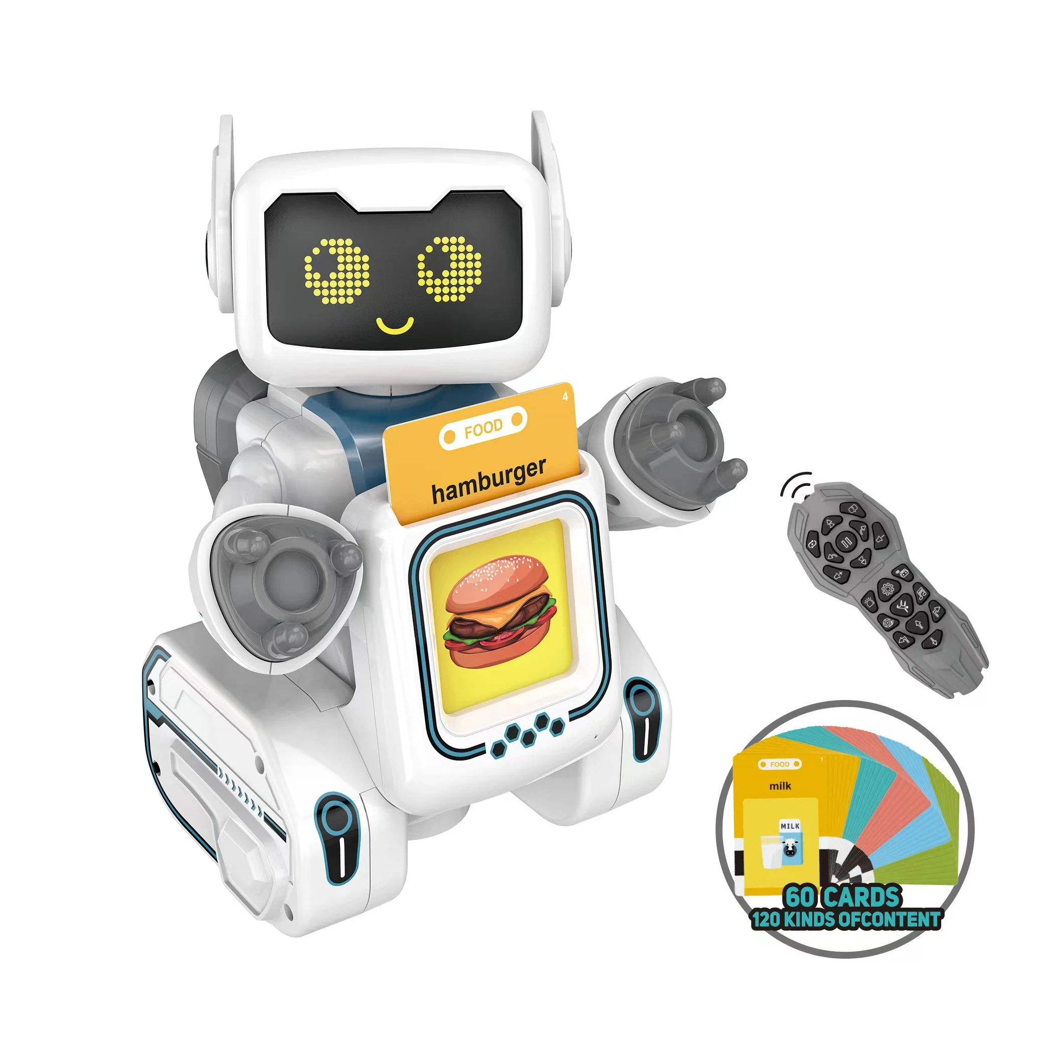 Hot Sell Programming Remote Control Robot Talking Flash Card Robot Toy Early Smart Intelligent Robots Toys For Kids