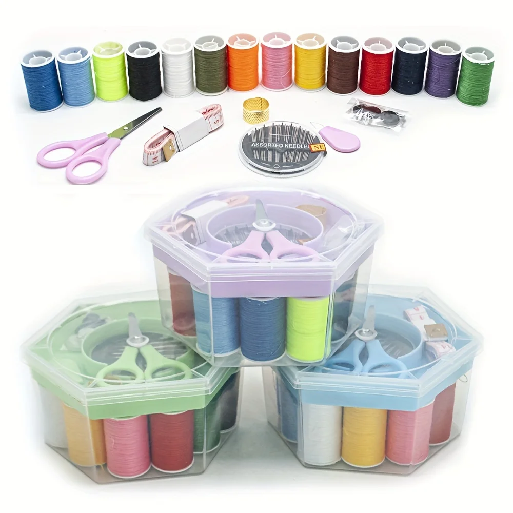 Portable Travel Home Needle and Thread Storage Box Set Sewing Kit