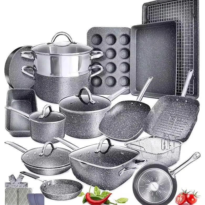 ASSMILE Double Ji hot selling nonstick pots pan saucepans kitchen set