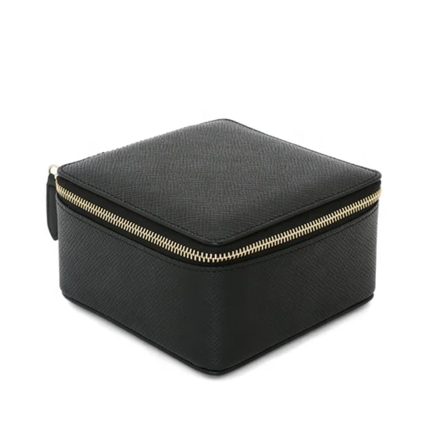 large square trinket case Earring Ear PU Leather Box Portable Jewel Case Organizer Gift Boxes Travel Jewelry Box