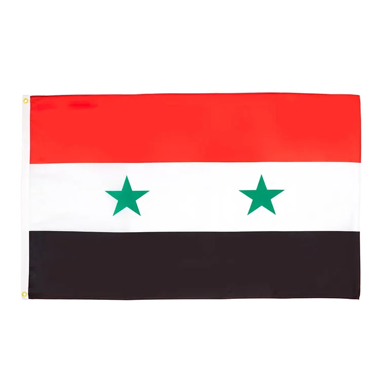 Custom Size High Quality Flag Of Syrian Banner 68D Polyester Free 90 x 150cm Syria Flag