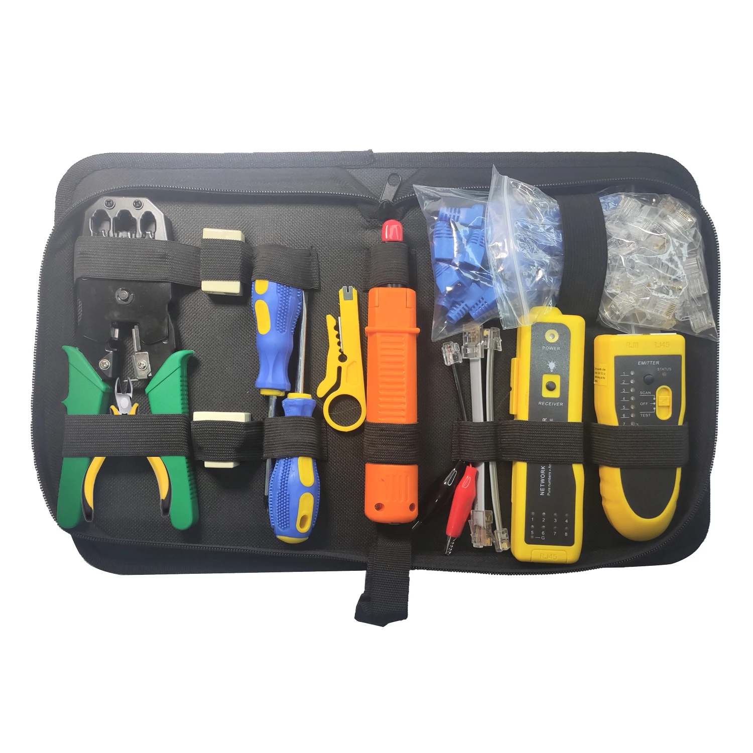 12 in 1 RJ45 RJ11 RJ12 Ethernet Cat5e Cat6 Wire Stripper LAN Cable Crimping Repair Network Tool Kit Set