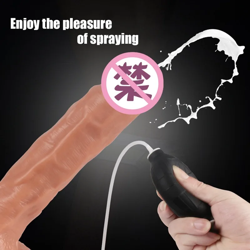 High quality Spray water dildo,sex toys realistic 7 inch dildo for female use