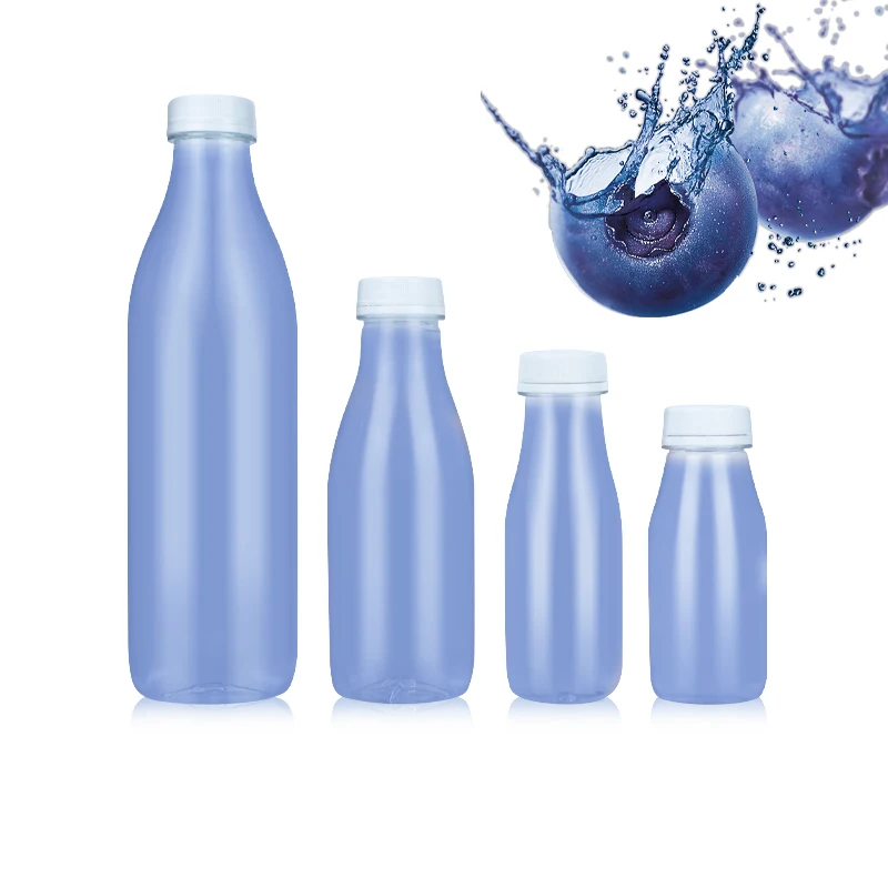 Empty Clear 1 lt Plastic Milk Bottle 200ml 250ml 500ml 1 liter Bottle Biodegradable Disposable PLA Plastic Bottles
