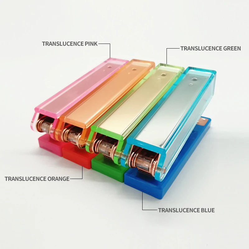 Luxury Metal Office Stationery Gradient Color Acrylic Gold Stapler Hand Stitcher with Staples Acrylic Book Sewer Machine