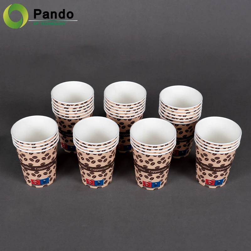 Hot Sale Coffee Vending 6oz Single Wall Print Logo Disposable Milkshake Paper Cup