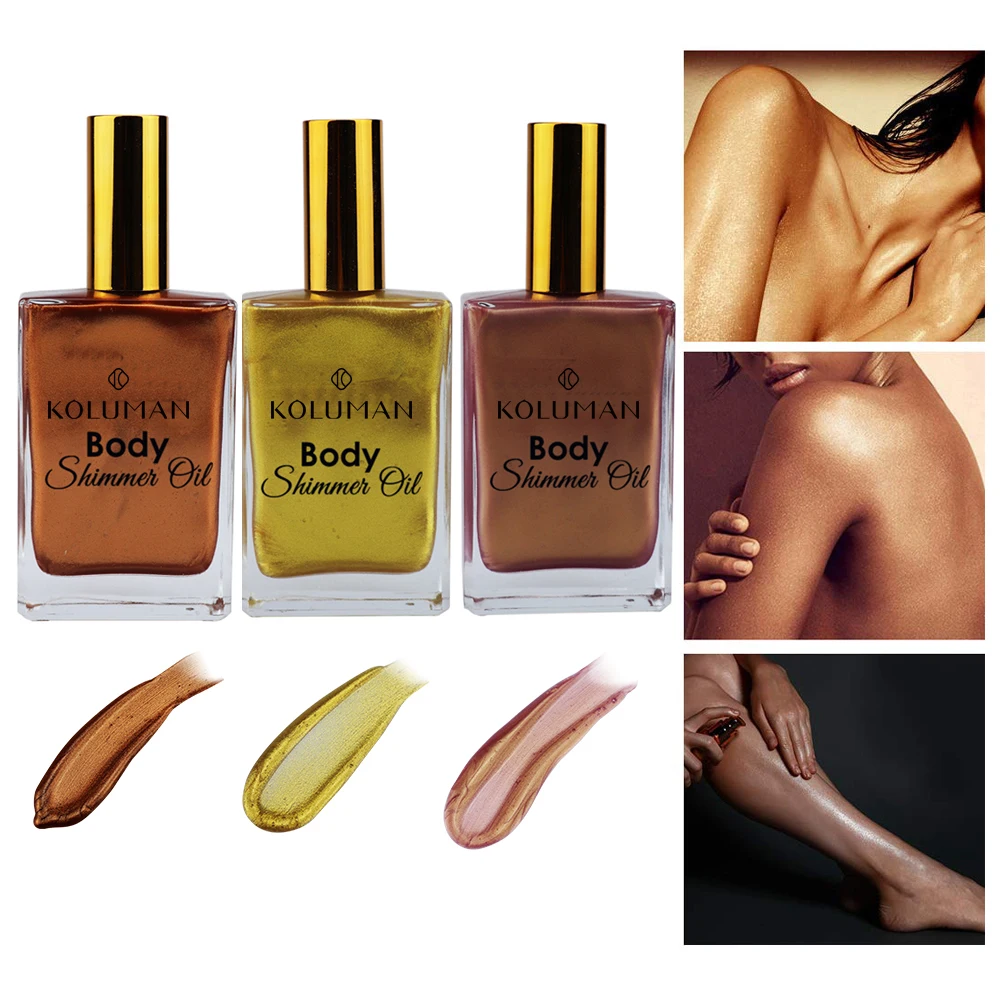 OEM/ODM Private Label Vegan Tanning Oil Private Label Custom Organ Shine Body Oil  Organic Shimmering Oil