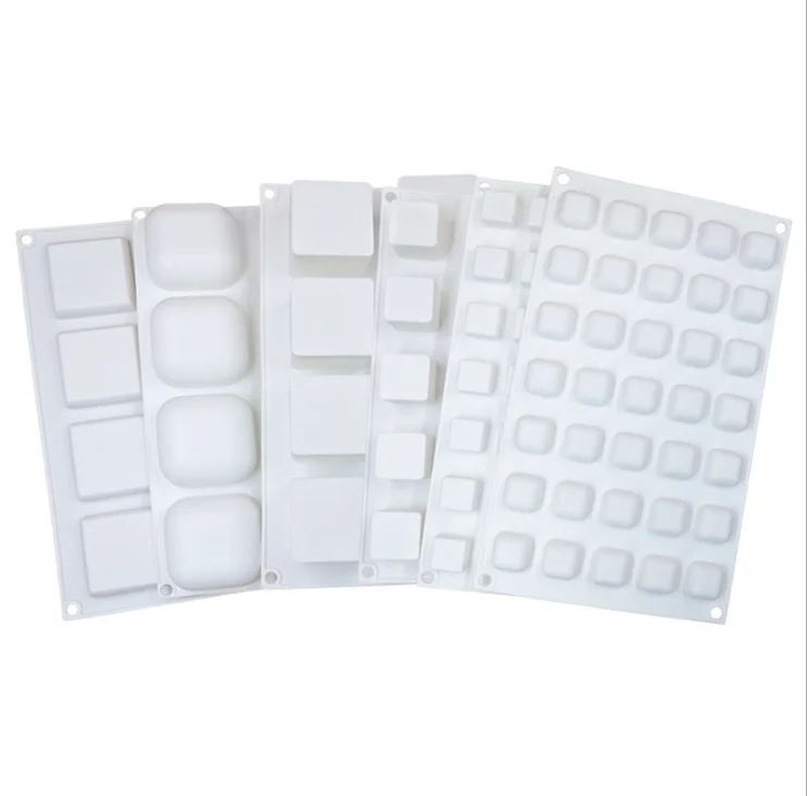 Wholesale Food grade cute Creative Irregular Square Shaped Silicon Mousse Cake Mold Candy Chocolate Cake Baking