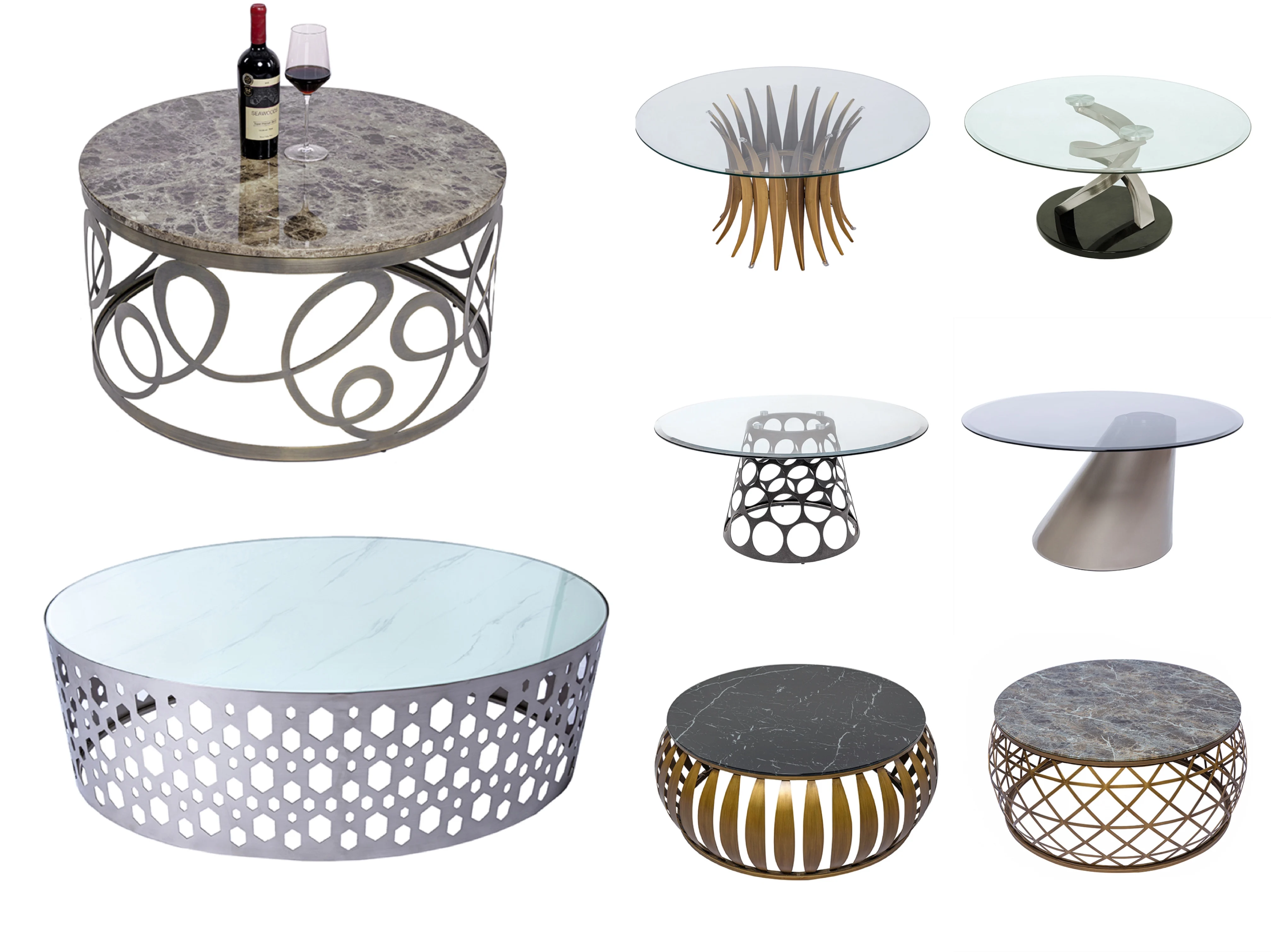 Мебель для гостиной, вращающийся современный выдвижной чайный столик с наклонными ножками, металлические круглые журнальные столики с белым мраморным верхом