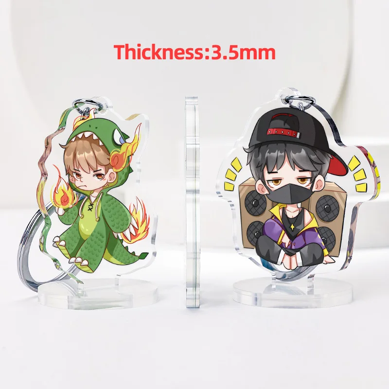 Wholesale VOGRACE new product cheap anime cartoon custom keychain acrylic plastic engraved printed floating keychains for gift