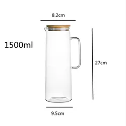 Classical With Steel Lid High Quality Hot Or Frozen Water Glass Jug glass water pitcher