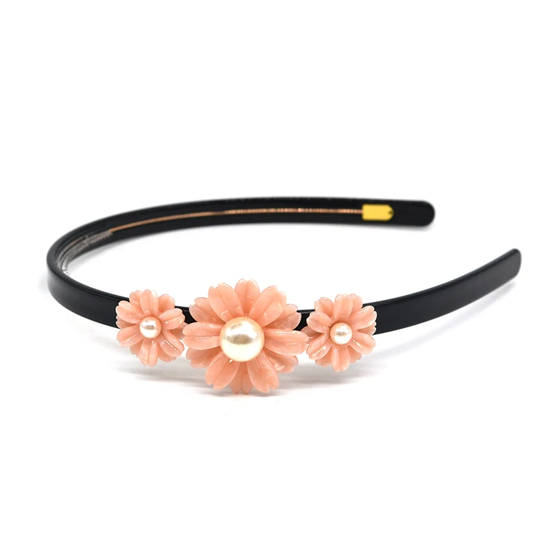 2020 goody beauty hair accessories 18 years old girls headwear embellished flowers stretchy headband cellulose acetate jewelry