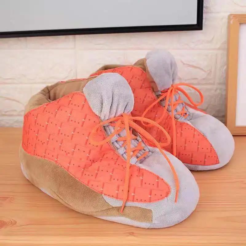  Домашние тапочки для мальчиков Зимняя Теплая мужская обувь Yeezy детская круглая хлопковая AJ