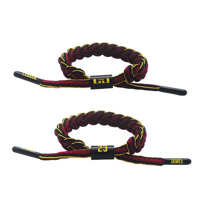 Custom made woven men braided shoe lace bracelets