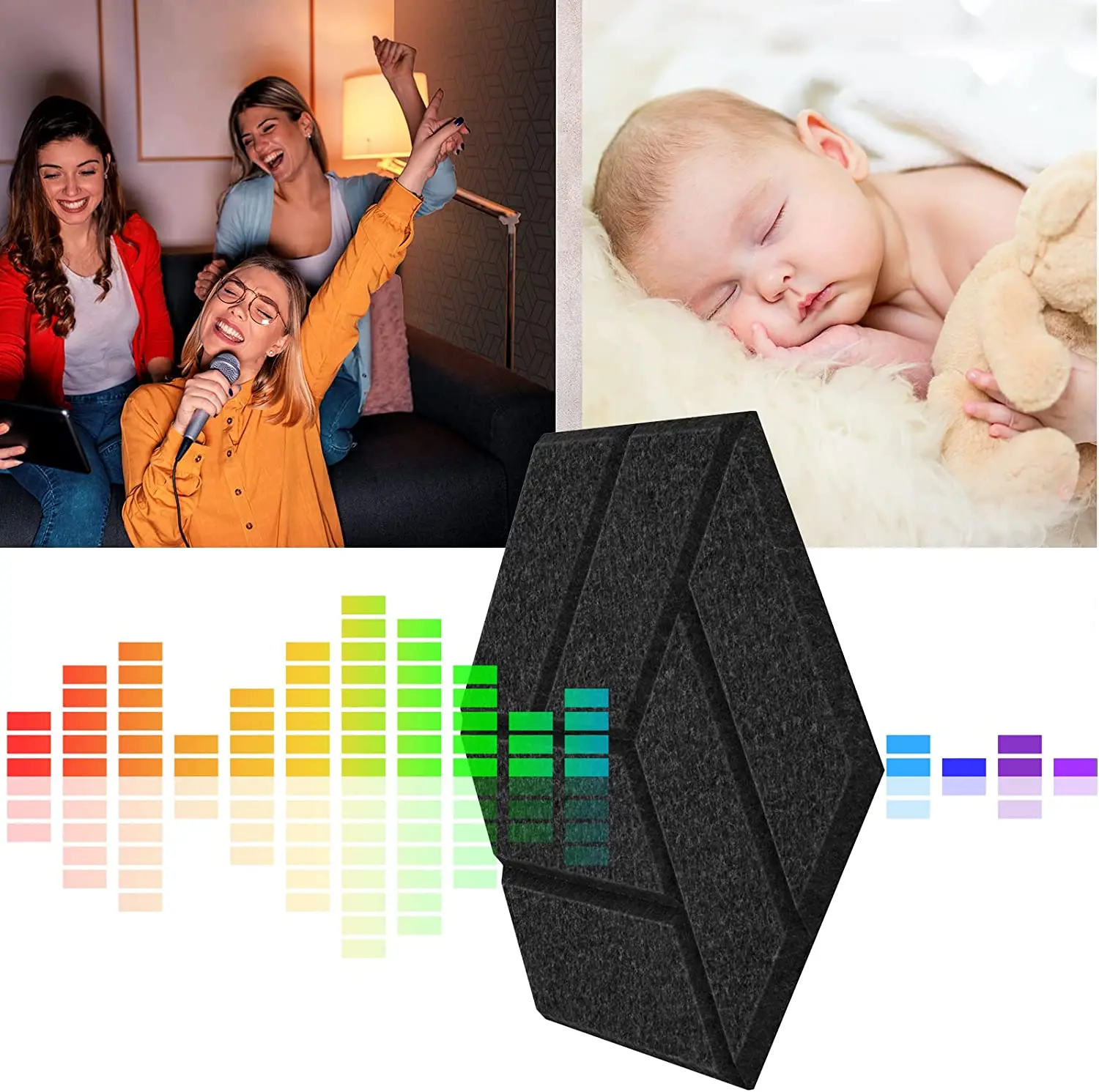 wholesale price portable high quality custom hexagon self-adhesive acoustical treatment felt tiles and sound proof wall panels
