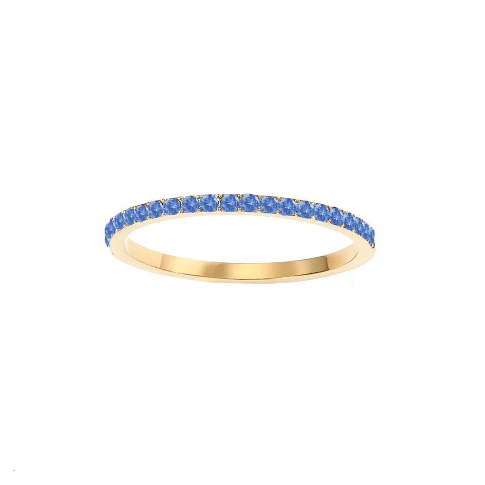 Rirthstone Styles Niche Design 22 Diamond Stainless Steel Colorful Zircon Rings for Women Jewelry Birthday Ring
