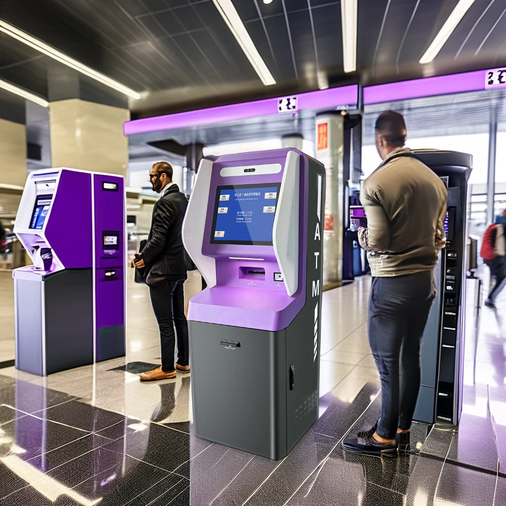 Crtly 27inch self service touch screen bill accept payment kiosk currency coin exchange card reader atm machine cash dispenser