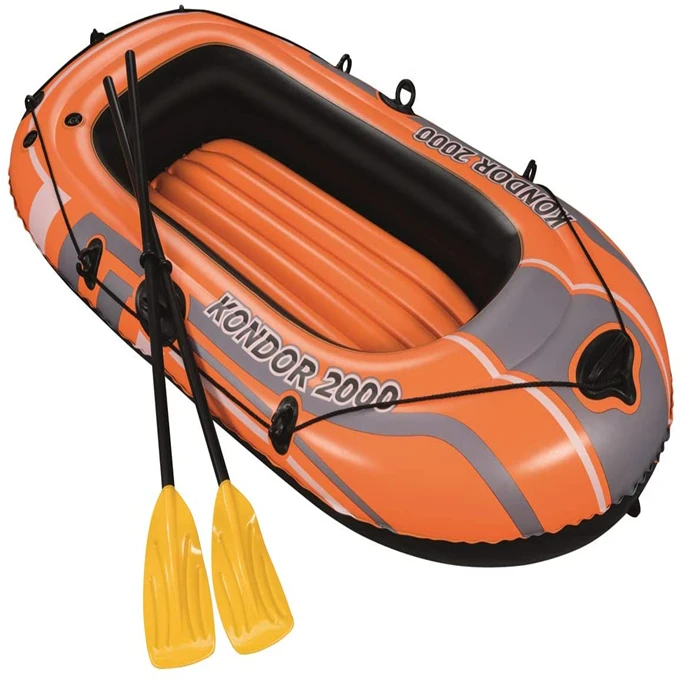 Kondor 2000 Inflatable Boat 2 Seater, complete package with paddle and pump