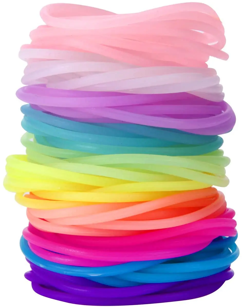 Multi Color Silicone Jelly Bracelets Hair Ties for Girls Women
