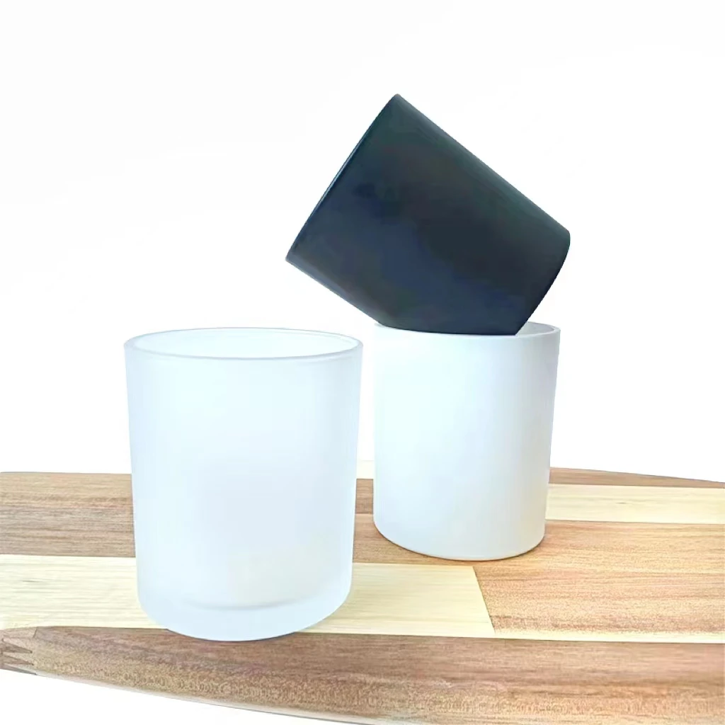 7oz 10oz 14oz home decoration candle holder black matte candle jars with lid
