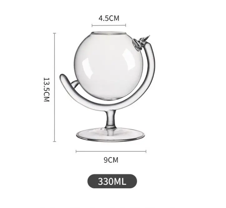2024 Hot Sell Creative Globe Shape Cocktail Glass Clear Martini Globe Shape Whiskey Glass for Bar Party Wine  cocktail glass set