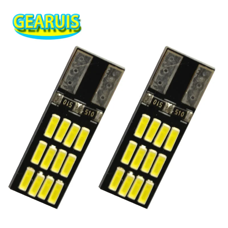 100pcs T10 24 SMD 4014 Chips 0.06A W5W 194 168 Car interior light Car styling Wedge Side Tail Light License Plate Bulb White 12V