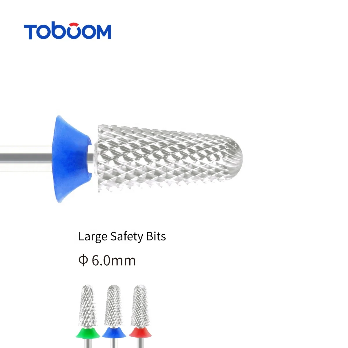 Toboom 6.0mm Large Safety Bits Silver Coating Professional bits High Quality nail bur Tungsten Carbide nail bit