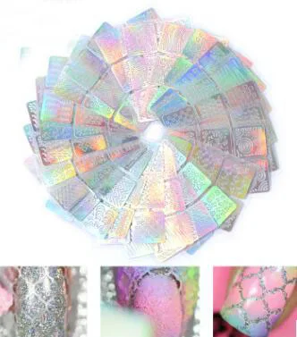 NC0658 Hot Selling 24 Patterns Design Laser Nail Stencil 3D Sticker Hollow Nail Art Decals Decoration Accessories