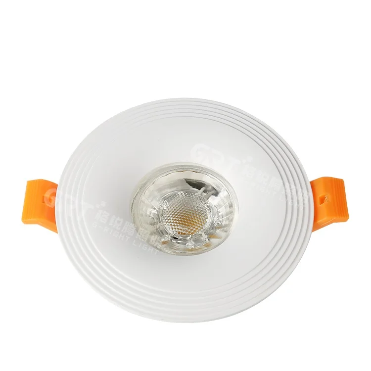 High Brightness Indoor Lighting Home Office Aluminum White Recessed Cob Led Downlight