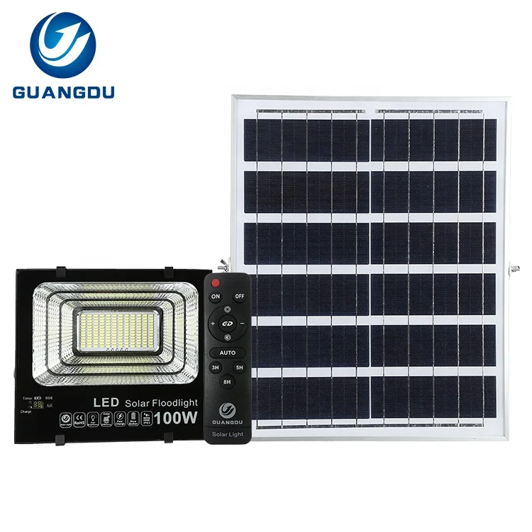 Garden Outdoor Waterproof Ip67 Energy Saving Warm White Aluminum 30 50 100 150 200 300 1000 Watt Led  Solar Flood Light