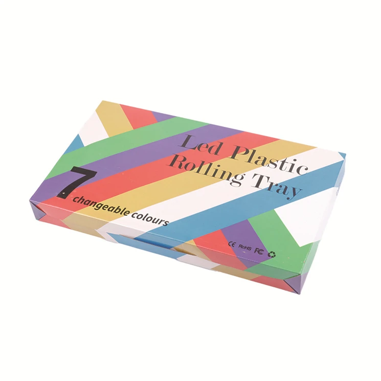 Factory Wholesale Custom Logo Glowing Rolling Tray Led Tray Speaker Build in Voice Control Serving Music Tray